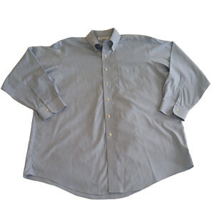Brooks Brothers Button Shirt Men's 17-33 Blue Long Sleeve Work Casual Non-Iron